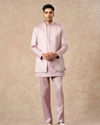 Manyavar Men Dusty Pink Art Silk Indo Western