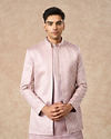 Manyavar Men Dusty Pink Art Silk Indo Western