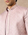 Manyavar Men Dusty Pink Art Silk Indo Western