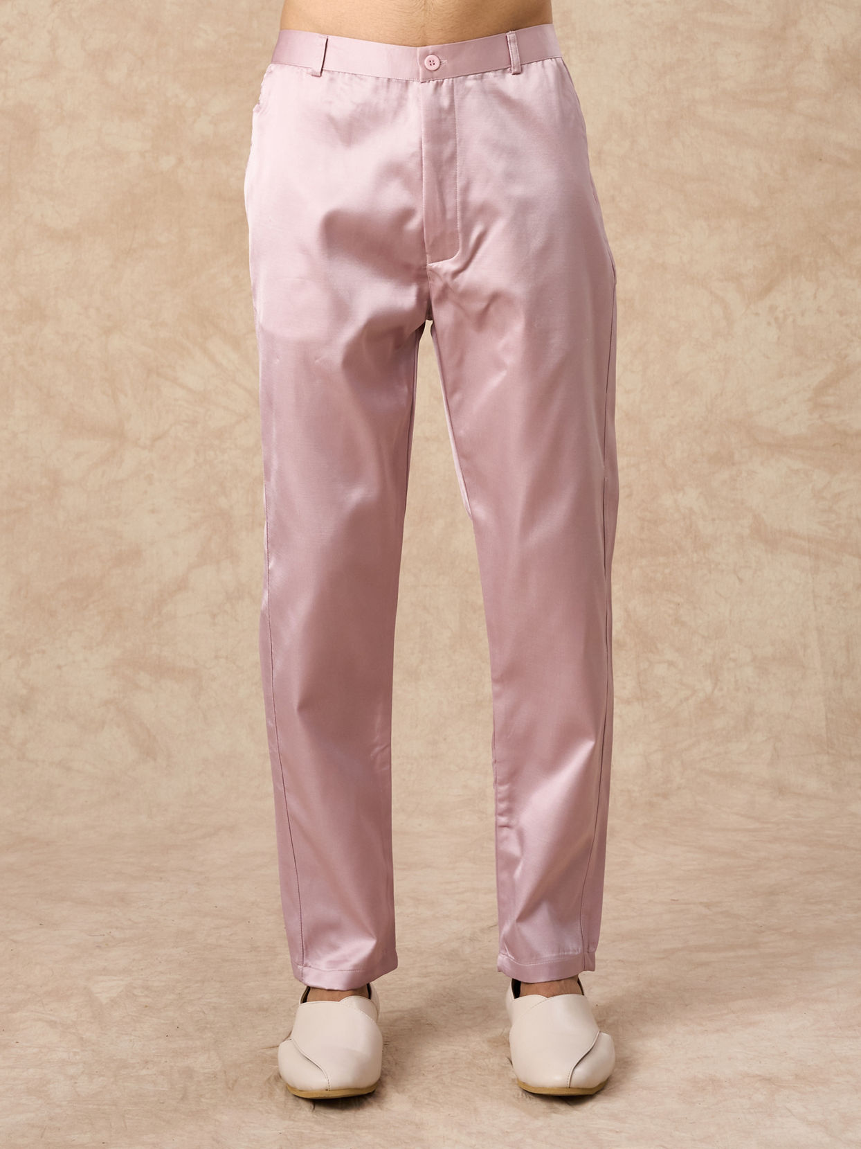 Manyavar Men Dusty Pink Art Silk Indo Western