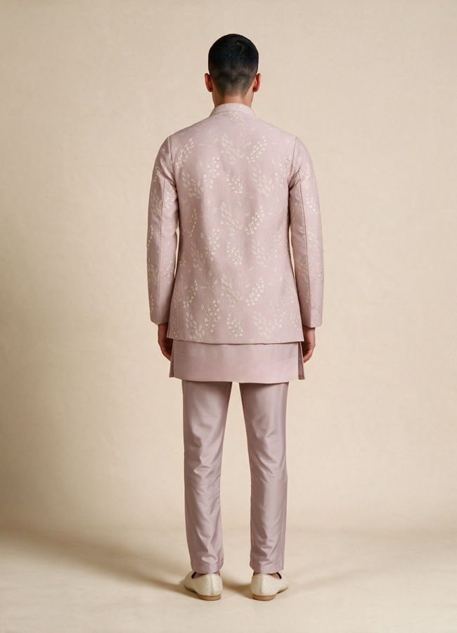 Buy Pink Silk Indo Western with Embroidery for Men Online | Manyavar