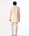 Manyavar Men Cream Art Silk Indo Western with Embroidery