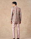 Manyavar Men Beige Net Indo Western