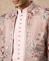 Manyavar Men Beige Net Indo Western