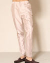 Manyavar Men Beige Silk Indo-Western Set with Printed