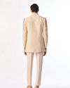 Manyavar Men Beige Cotton Embroidered Indo-Western Set