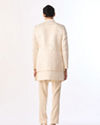 Manyavar Men Cream Brocade Indo Western Set