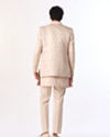 Manyavar Men Champagne Brocade Indo Western Set with Pocket Pin