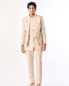 Manyavar Men Gold Tissue Indo Western with Embroidery