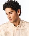 Manyavar Men Gold Tissue Indo Western with Embroidery