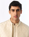 Manyavar Men Pista Green Art Silk Indo Western with Embroidery
