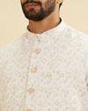 Manyavar Men Elegant Light Cream Jacket image number 1