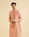 Peach Elegance Nehru Jacket