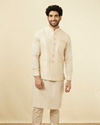 Manyavar Men Elegant Biscuit Shade Jacket