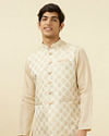 Cream Jacket With Golden Motifs image number 0