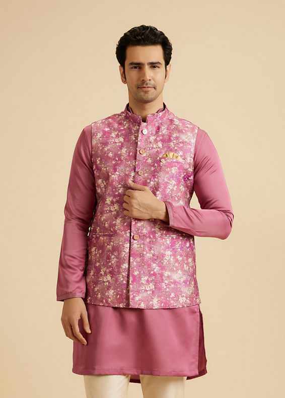 Manyavar Men Regal Purple Nehru Jacket