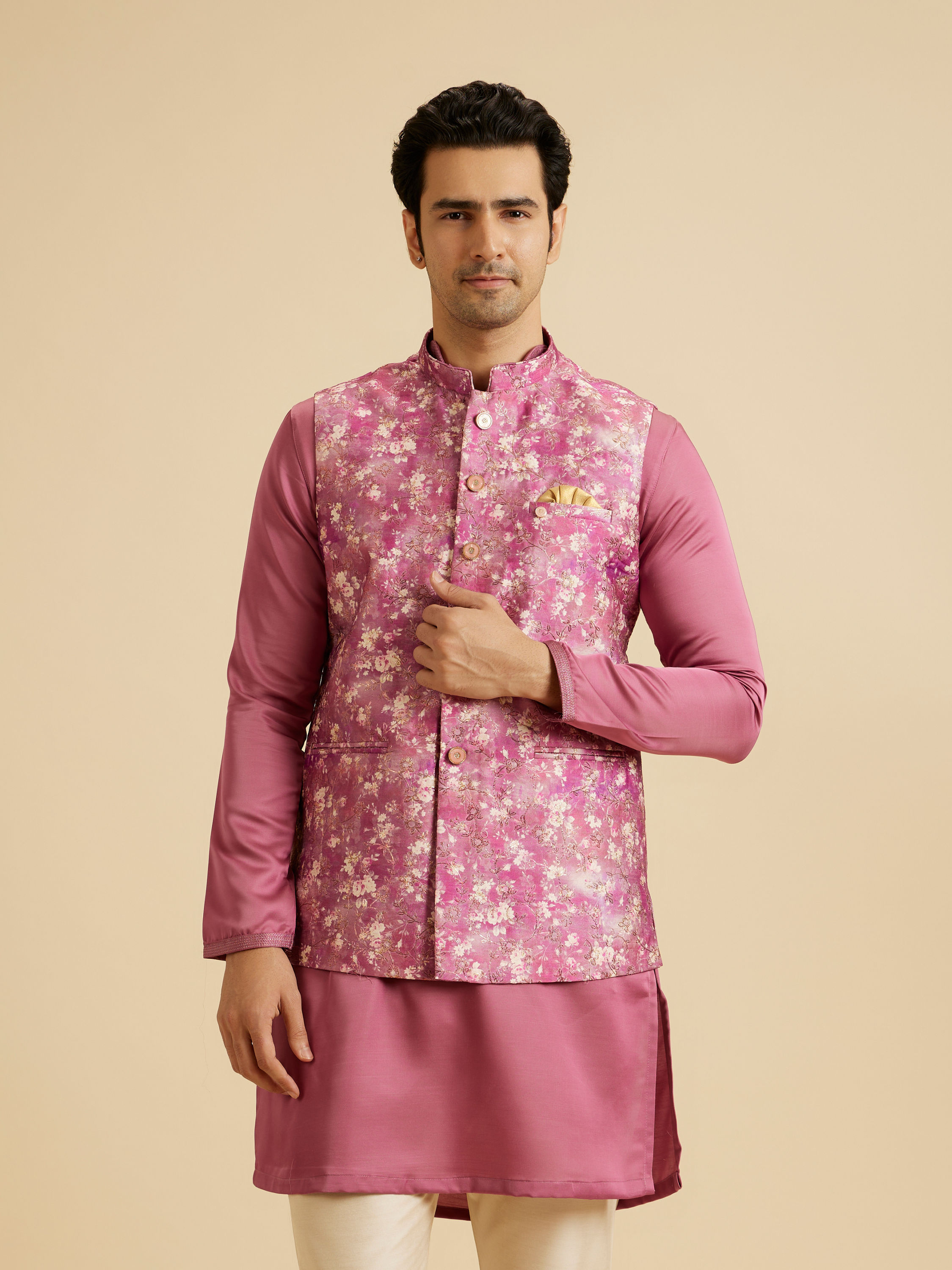 Manyavar Men Regal Purple Nehru Jacket