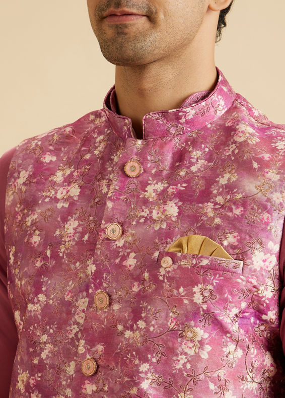 Manyavar Men Regal Purple Nehru Jacket