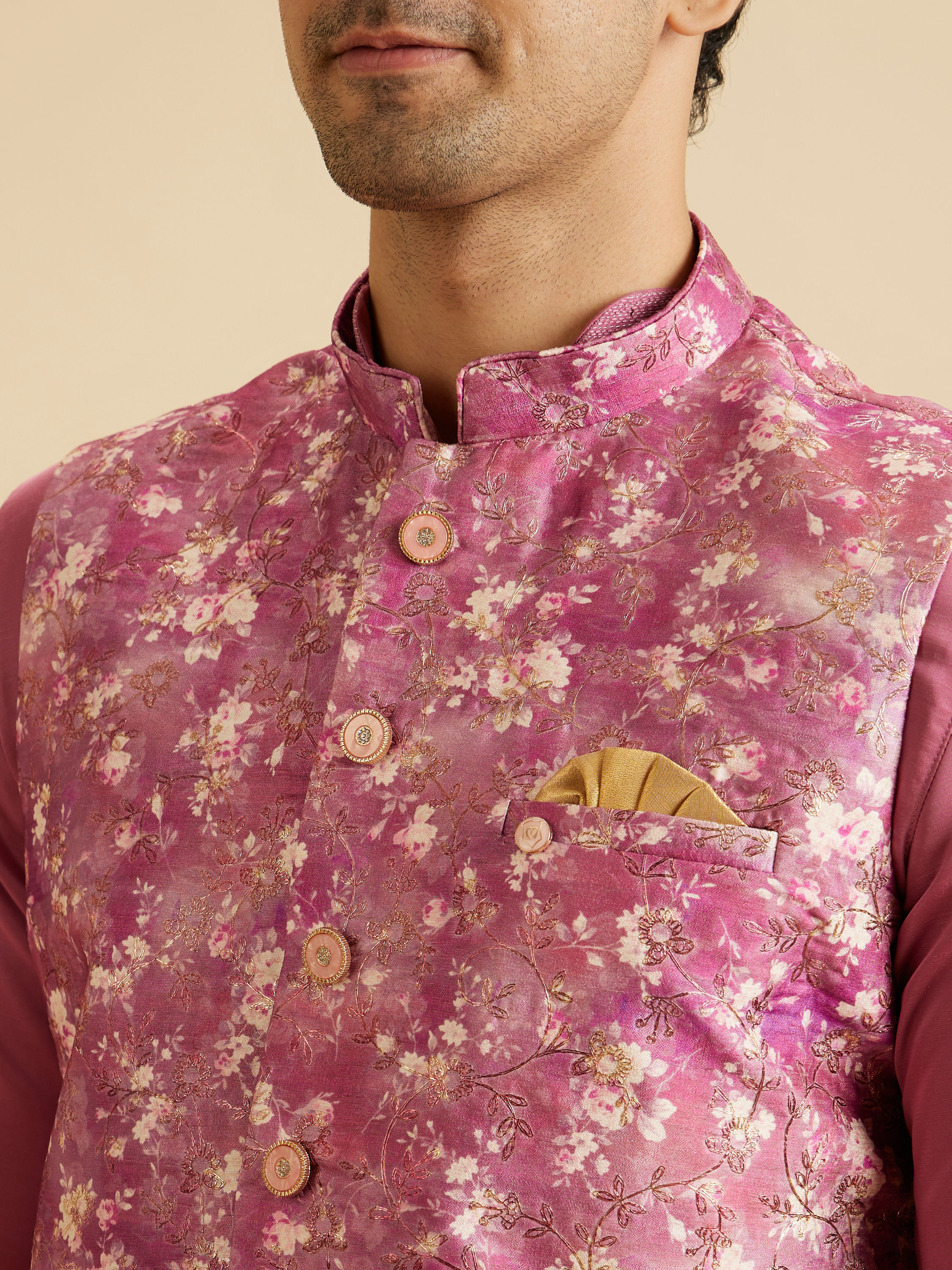 Manyavar Men Regal Purple Nehru Jacket