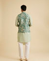 Manyavar Men Emblazon Teal Green Nehru Jacket