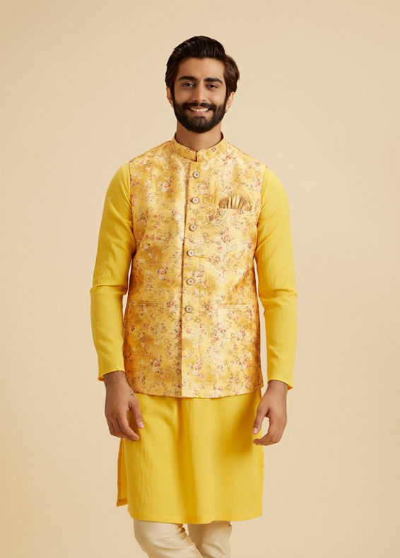 Manyavar Men Mustard Majesty Nehru Jacket
