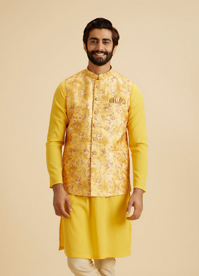 Manyavar Men Mustard Majesty Nehru Jacket