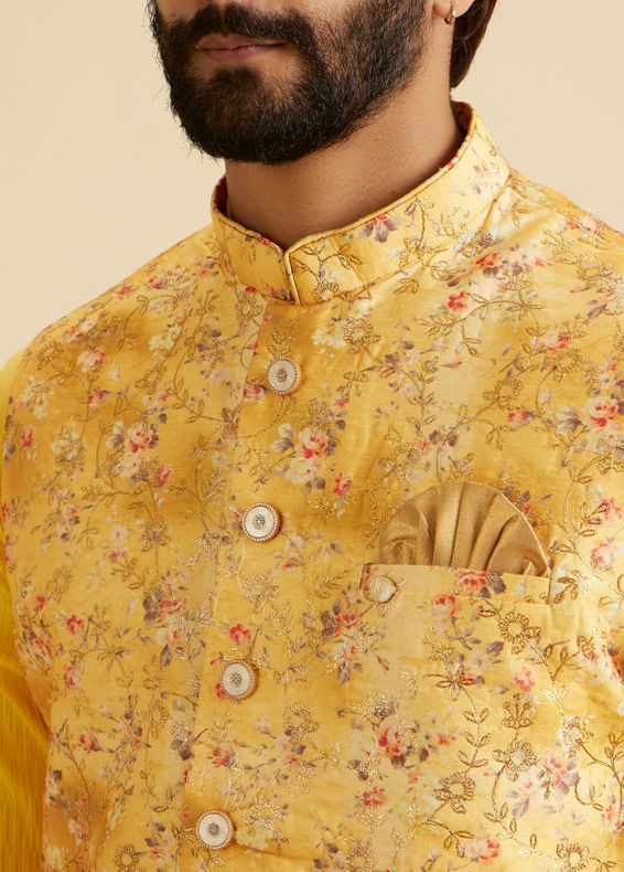 Manyavar Men Mustard Majesty Nehru Jacket