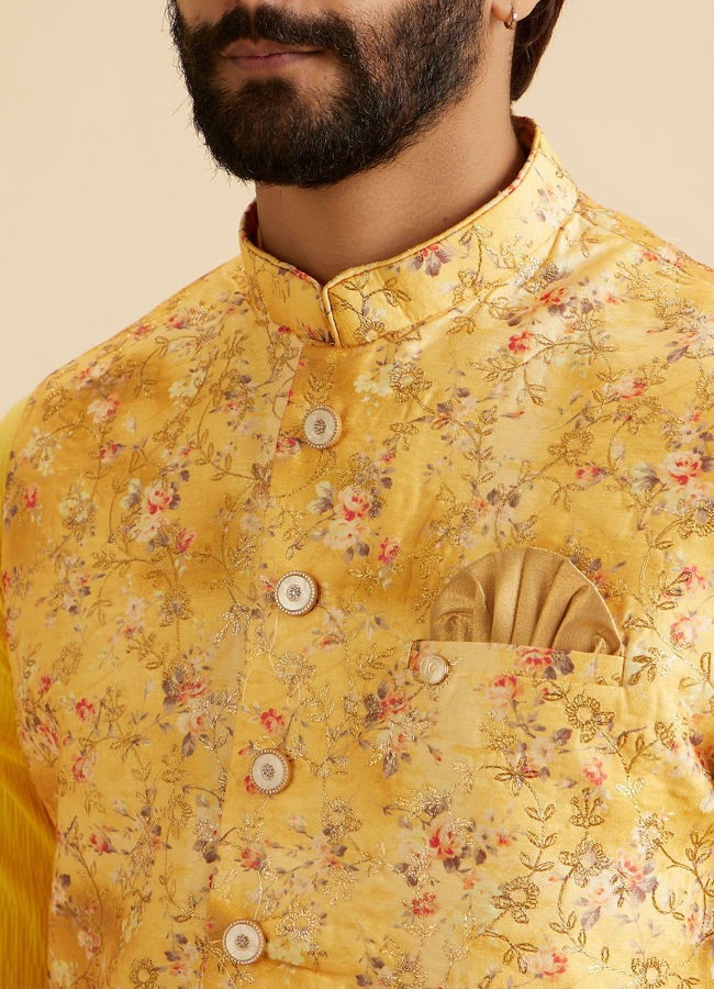 Manyavar Men Mustard Majesty Nehru Jacket