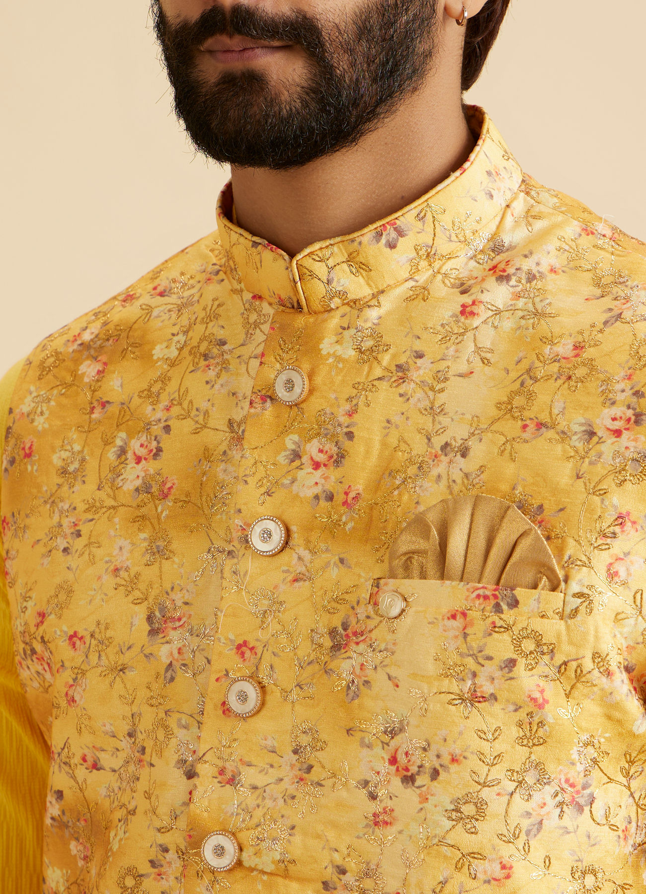 Manyavar Men Mustard Majesty Nehru Jacket