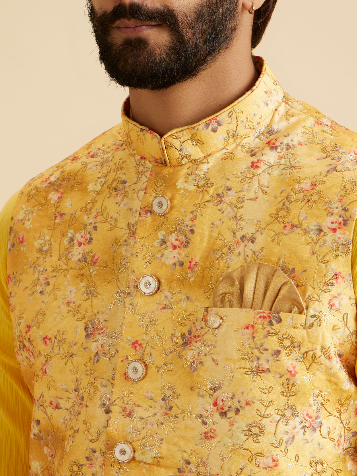 Manyavar Men Mustard Majesty Nehru Jacket