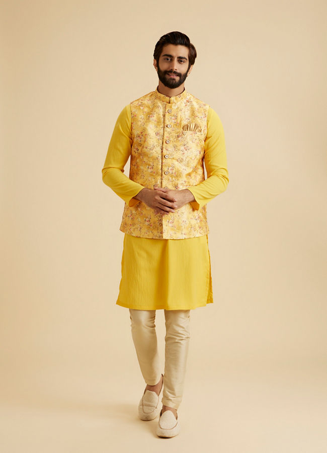Manyavar Men Mustard Majesty Nehru Jacket