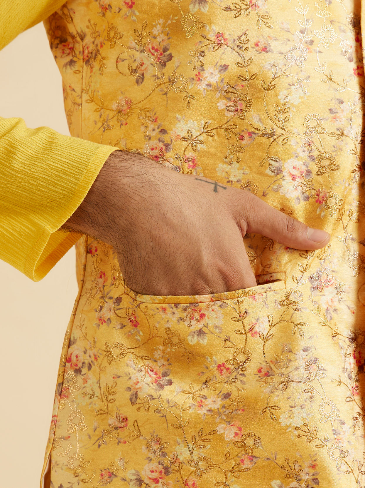 Manyavar Men Mustard Majesty Nehru Jacket