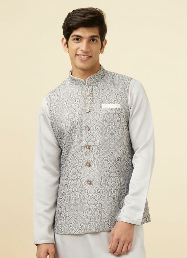 Grey sales nehru jacket