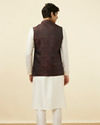 alt message - Manyavar Men Black Jacket With Contrast Prints image number 3