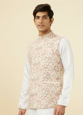 Cream Jacket With Contrasting Floral Prints image number 0