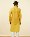 alt message - Manyavar Men Sunglow Yellow Buta Patterned Jacket image number 3