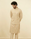 Light Pista Chikankari Jacket image number 2