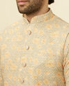 Manyavar Men Light Pista Chikankari Jacket