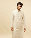 Pearl White Bel Buti Patterned Jacket image number 0