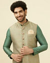 Sage Green Brocade Jacket image number 0