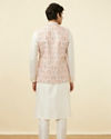 alt message - Manyavar Men Soft Pink Moroccan Printed Jacket image number 3