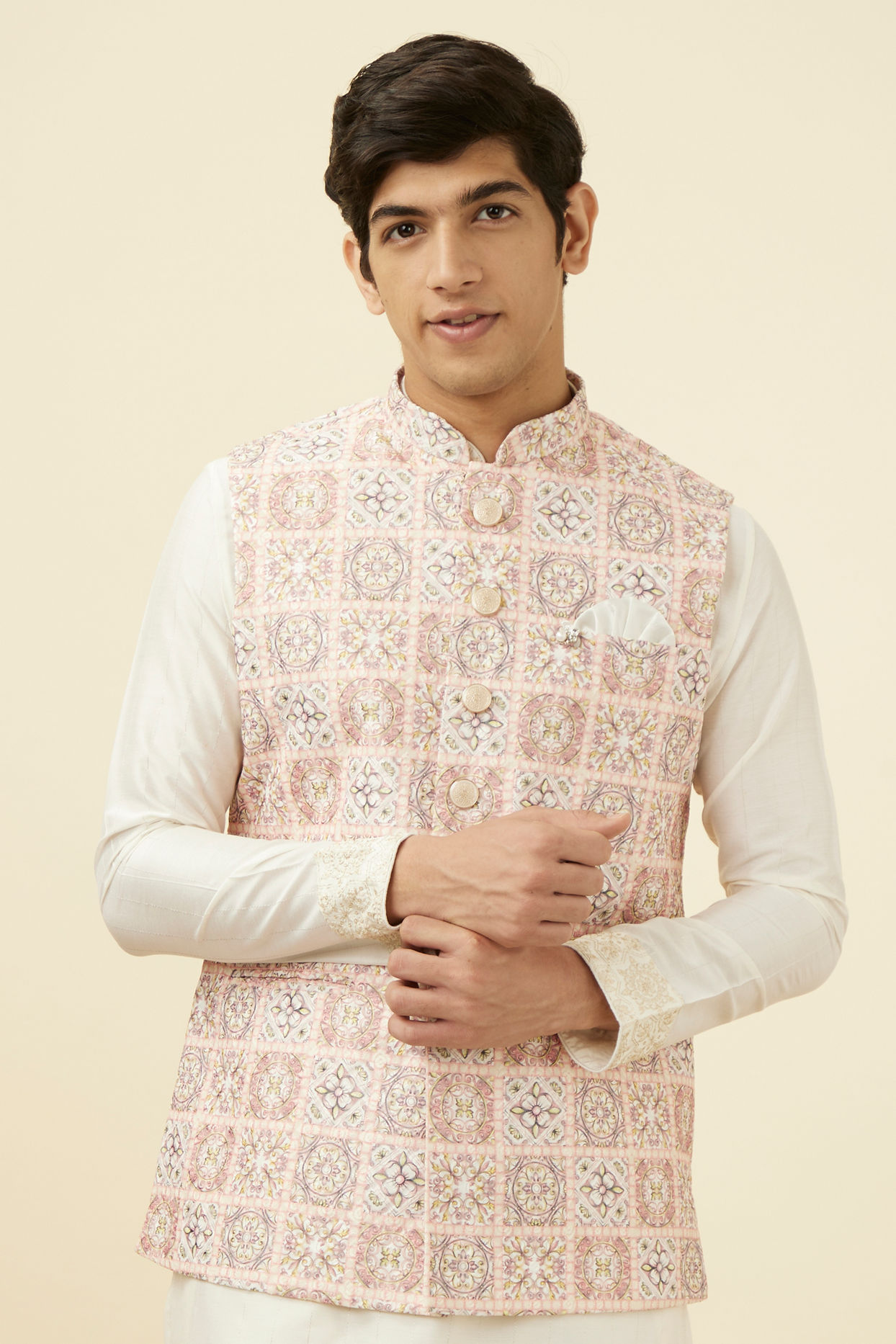 Buy Light Rani Embroidered Jacket Online in India @Manyavar - Nehru ...