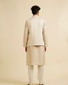 Manyavar Men Beige Buta Jaal Embroidered Nehru Jacket
