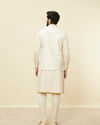 Manyavar Men Sand Beige Argyle Patterned Jacket