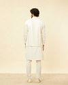 alt message - Manyavar Men Warm White Lattice Patterned Sequinned Jacket image number 3