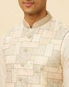 Manyavar Men Petal Pink Abstract Geometric Patterned Sequined Jacket