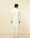 Manyavar Men Cream White Buta Patterned Jacket