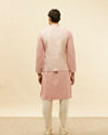 Manyavar Men Dusty Pink Floral Patterned Jacket