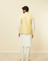 alt message - Manyavar Men Sand Yellow Medallion Patterned Jacket image number 3