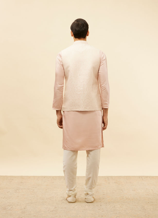 alt message - Manyavar Men Soft Pink Victorian Patterned Jacket image number 3